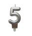 Bougie d'Anniversaire Chiffre 5 7cm Argent-1