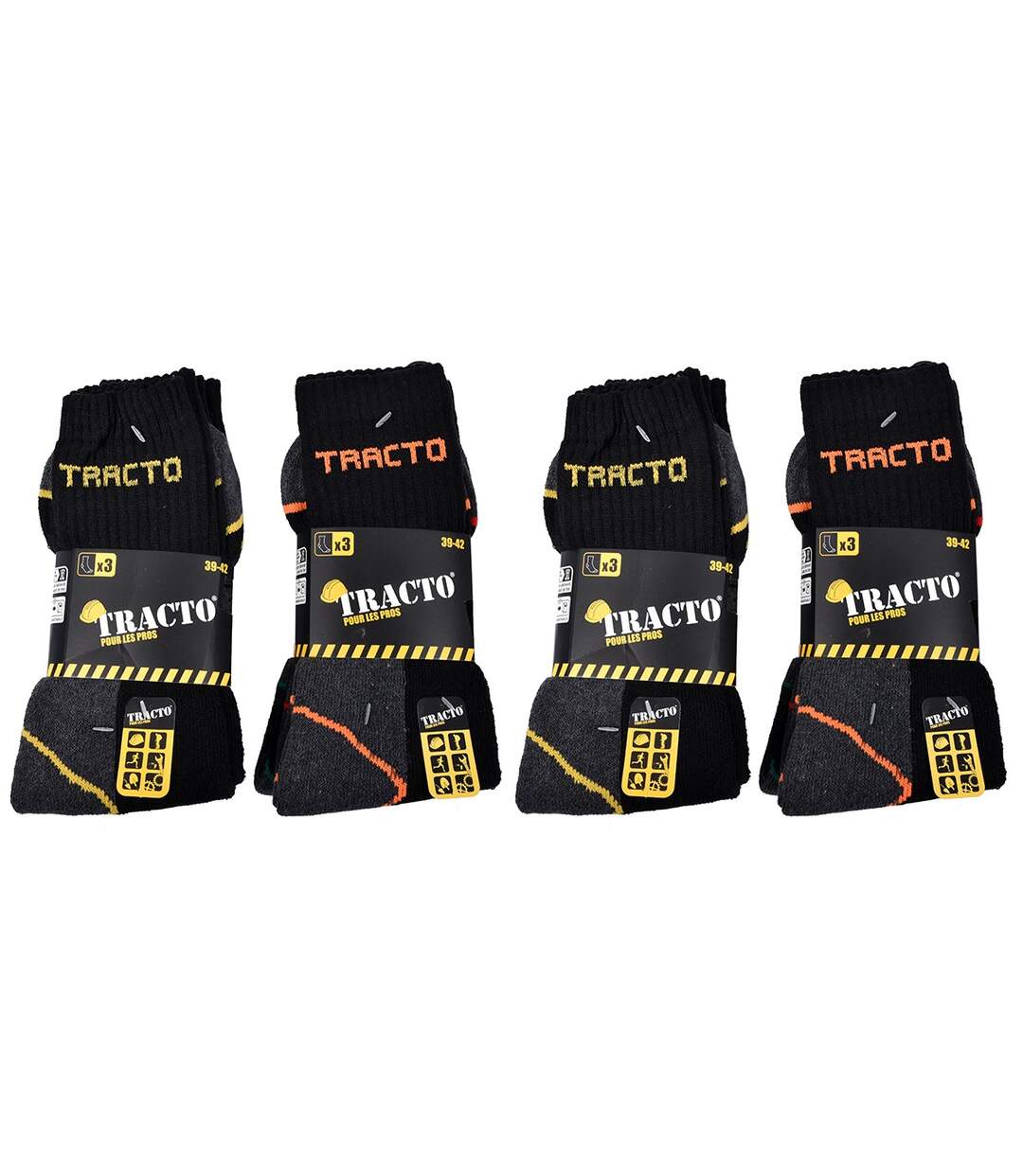 Chaussettes de Travail TRACTO pour Homme Résistance et Qualité Pro Pack de 12 Paires 2004