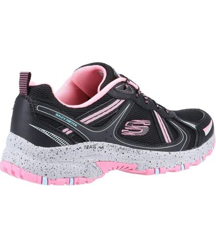 Womens/ladies hillcrest vast adventure leather shoes black/hot pink Skechers