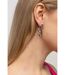 Gold and Silver Steel Punk Cuban Link Chain Tassel Dangle Drop Stud Earrings