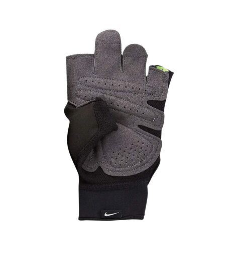 Mens Ultimate Heavyweight Fitness Fingerless Gloves Black White Grey Nike