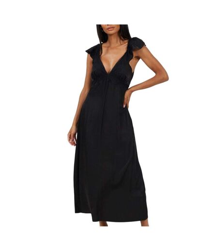 Womens/ladies Regular Maxi Dress Black Brave Soul