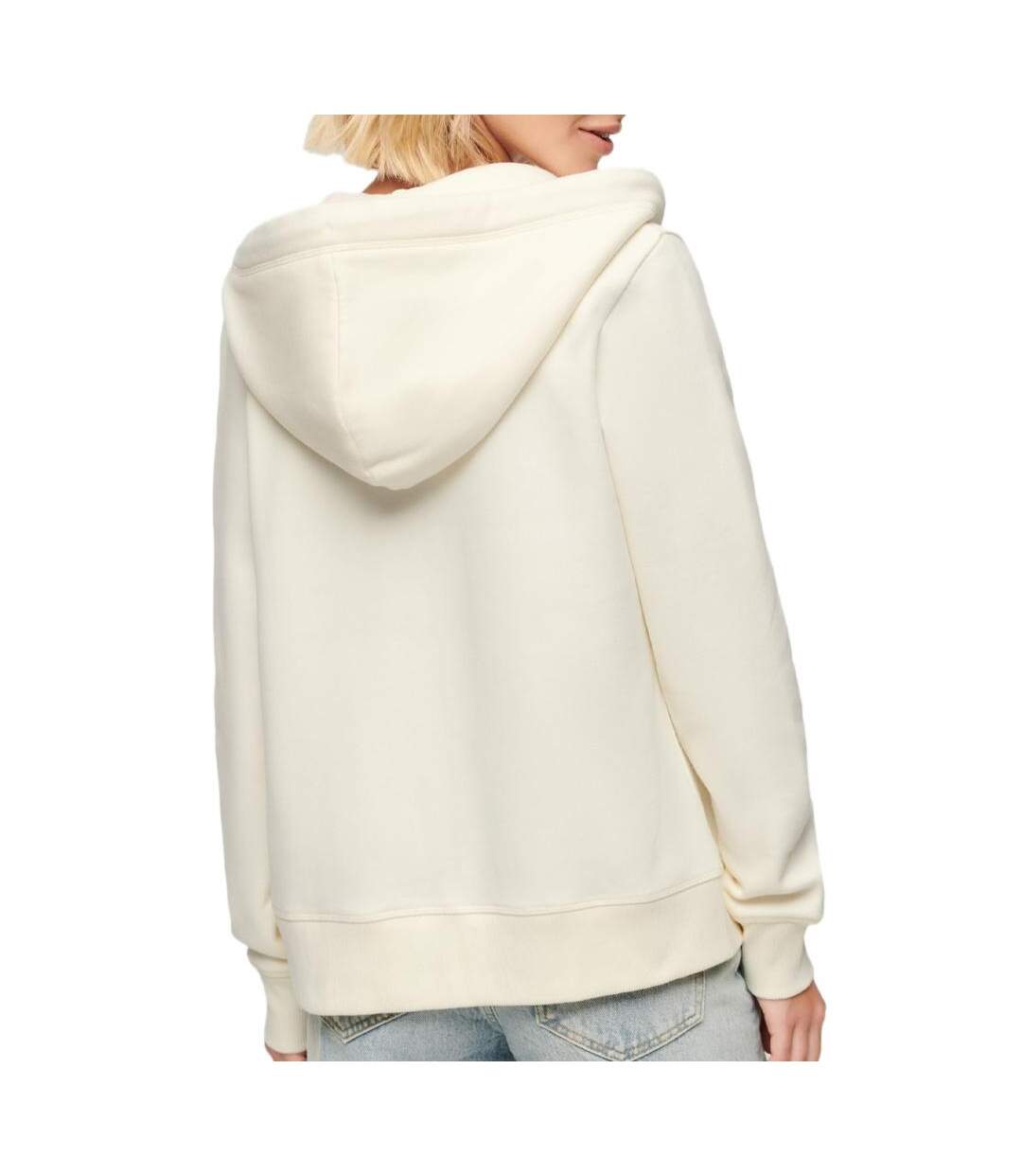 Sweat zippé beige femme superdry essential w2012124a-2