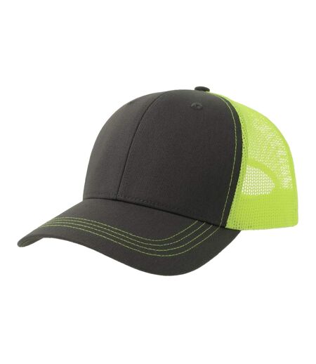 Casquette Trucker Motif/style 6 Panneaux Sonic-s Adulte Gris Foncé Jaune Fluo Atlantis Headwear