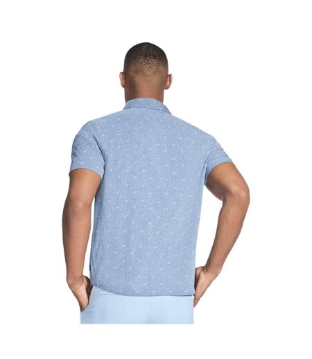 Mens Go Walk Air Printed Short-sleeved Shirt Denim Skechers