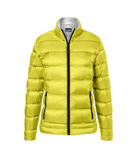 James and Nicholson Womens/Ladies Quilted Down Jacket (Yellow/Silver) - UTFU375
