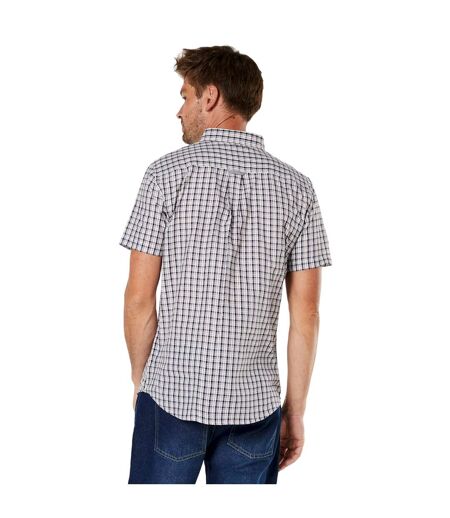 Mens sail checked short-sleeved shirt white Maine