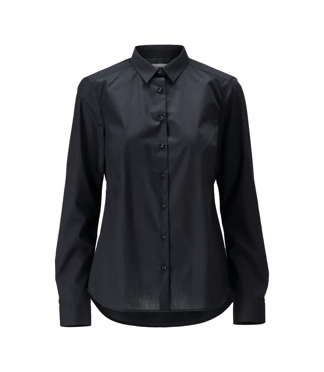 Womens/ladies Frontline Poplin Shirt Deep Black Mascot-1