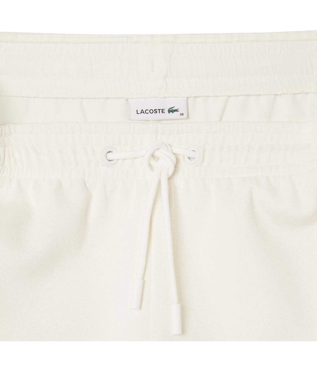 Womens/ladies Pique Contrast Panel Shorts Cream Lacoste-2