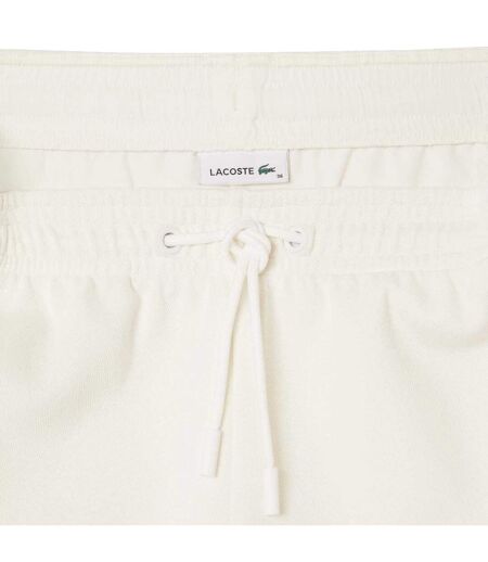 Womens/ladies Pique Contrast Panel Shorts Cream Lacoste