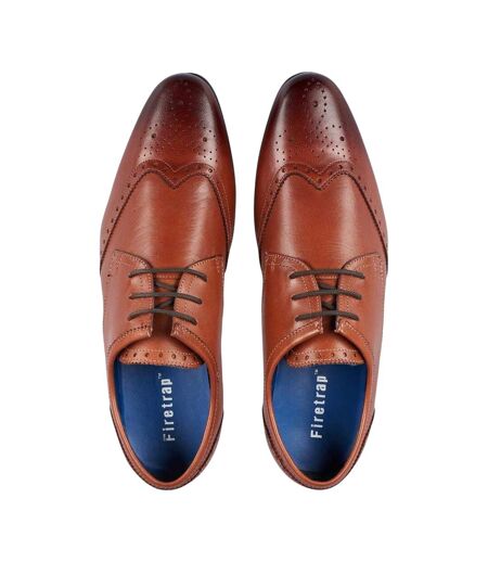 Mens Beaufort Leather Formal Dress Shoes Brown Firetrap