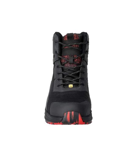 Unisex Adult Footwear Accelerate Safety Boots Black Traffic Red Mascot