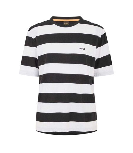 T-shirt Motif/style Rayé Homme Noir Blanc Boss