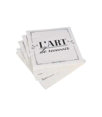 Paris Prix - Lot De 20 Serviettes En Papier l'art De Recevoir 33x33cm Blanc