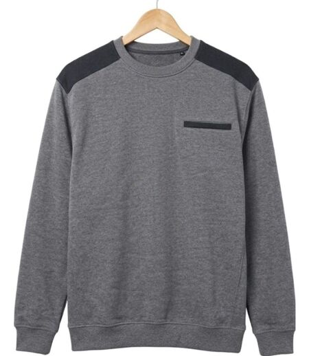 CHALLENGER PARFAIT1 — Sweat molleton gris chiné : chaleur 320 g et résistance