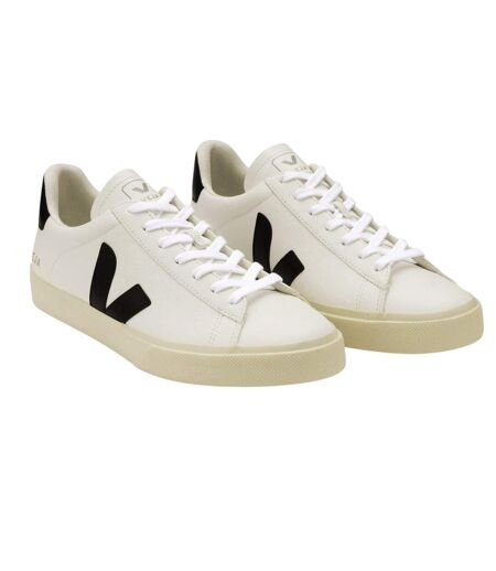 Womens/ladies Campo Leather Trainers White Black Veja