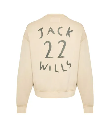 Mens Logo Crew Neck Relaxed Fit Long-sleeved Jumper Putty Jack Wills