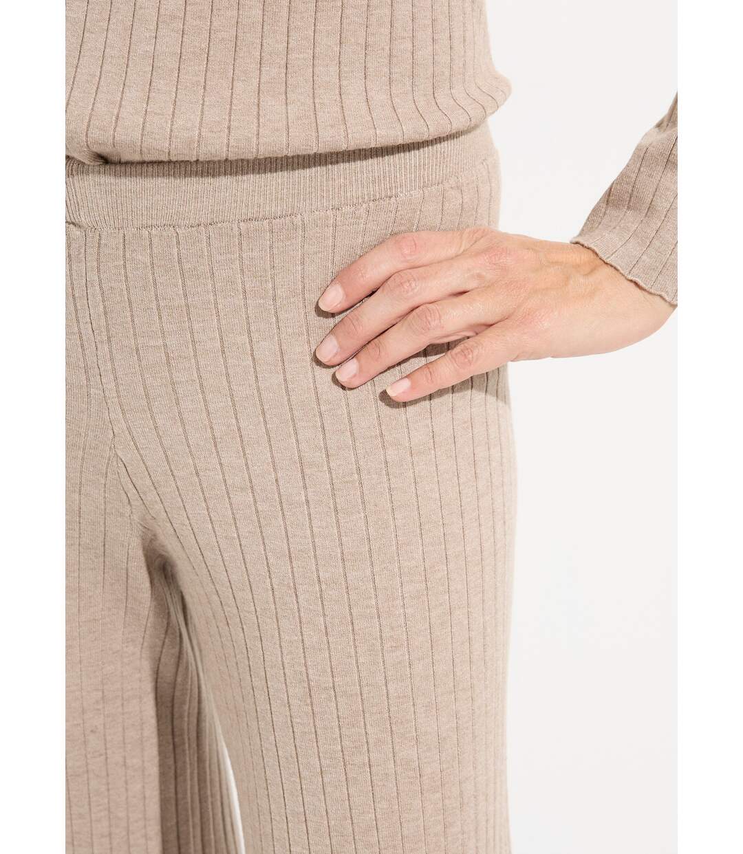 Pantalon confort, maille cotes plates-5