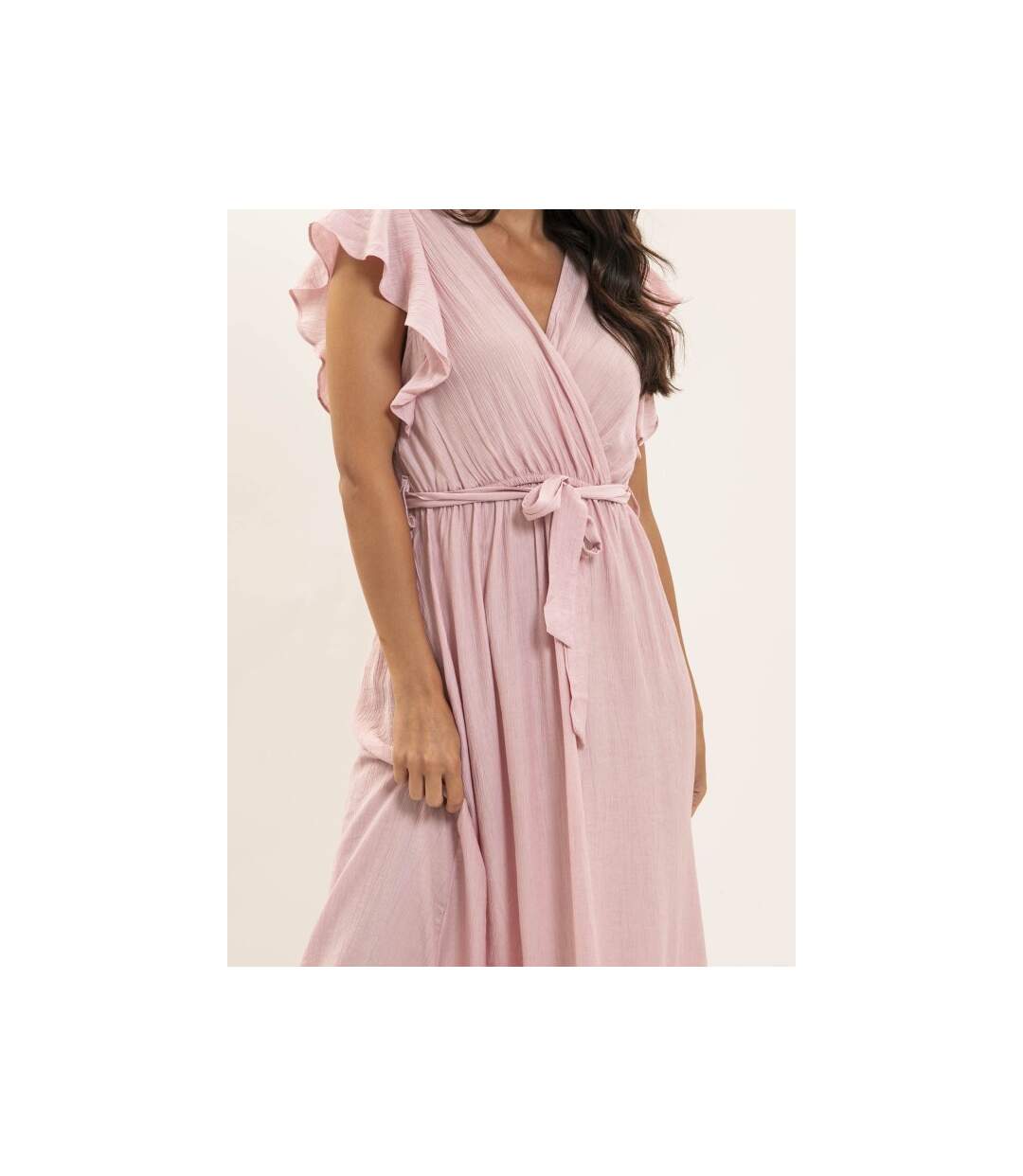 Robe longue cache-coeur avec ceinture ITERIA - Dona X Lisa-3