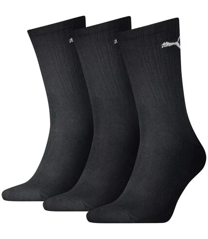 Pack of 3  Unisex adult crew sports socks  black Puma