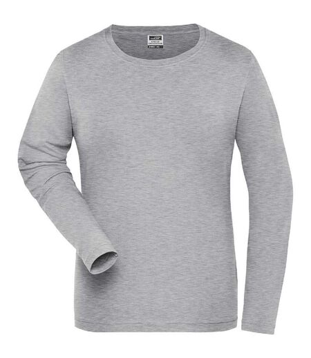 T-shirt workwear BIO manches longues - Femme - JN1803 - gris chiné