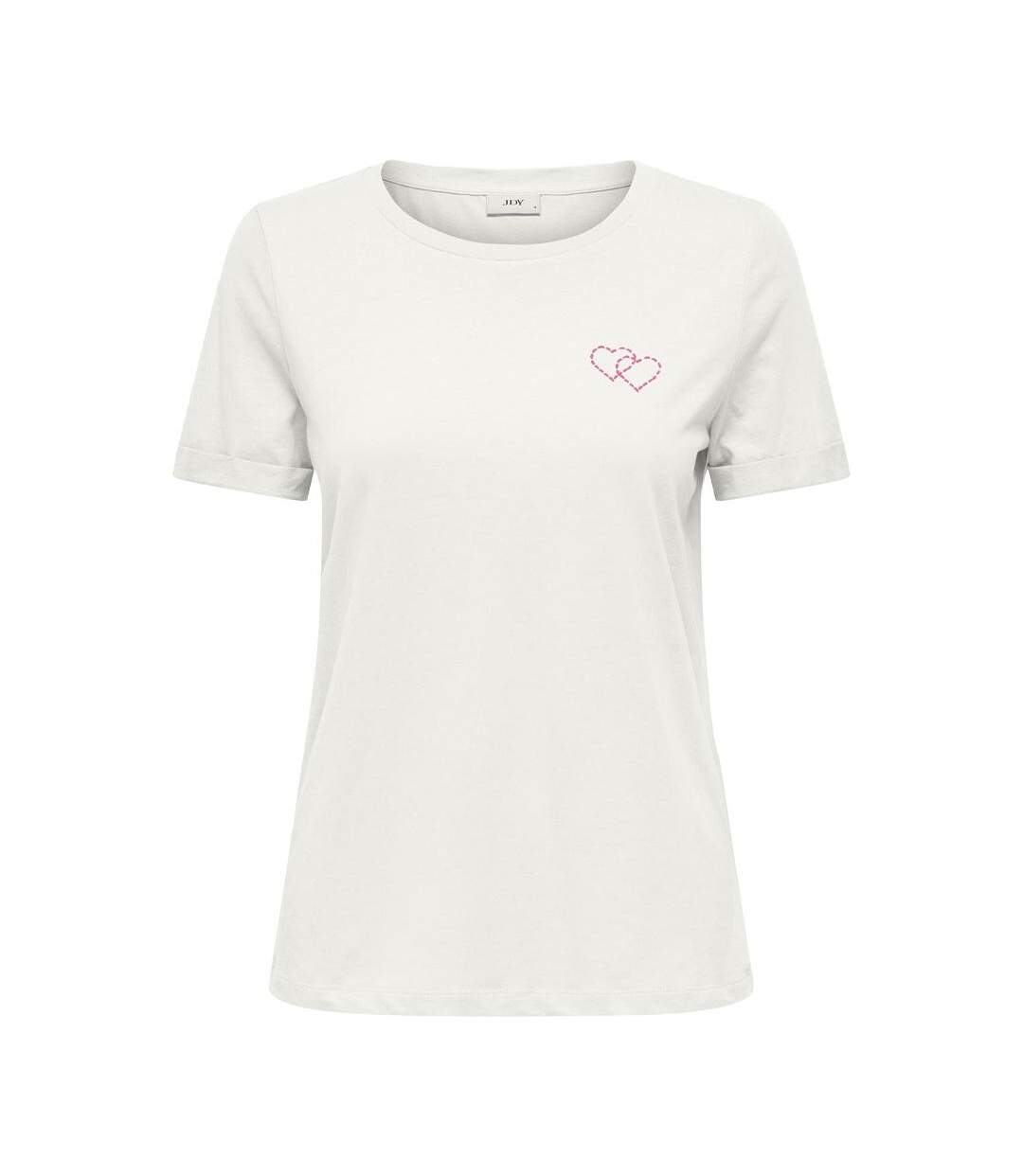 T-shirt ecru/rose femme jdy kitty-1