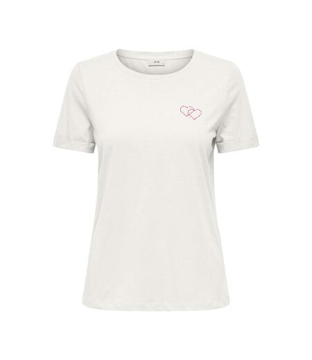 T-shirt ecru/rose femme jdy kitty