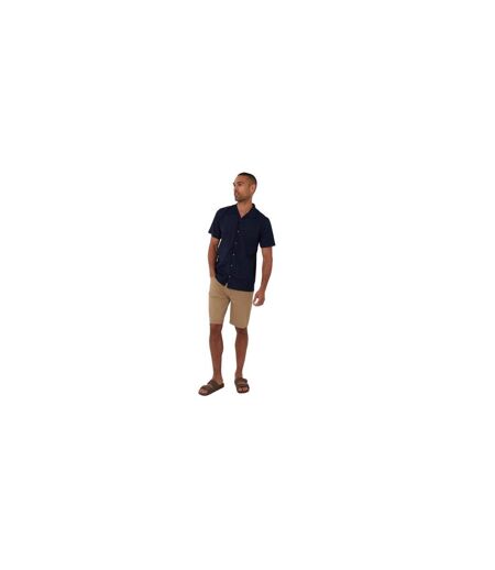 Chemise Manches Courtes Motif/style Brodé Homme Bleu Marine Threadbare