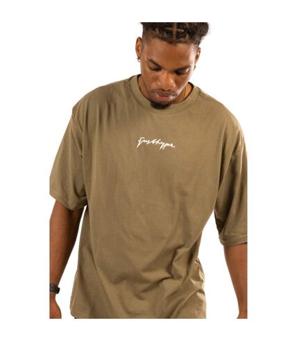 Hype Mens Scribble Oversized T-Shirt (Khaki Brown) - UTHY9367