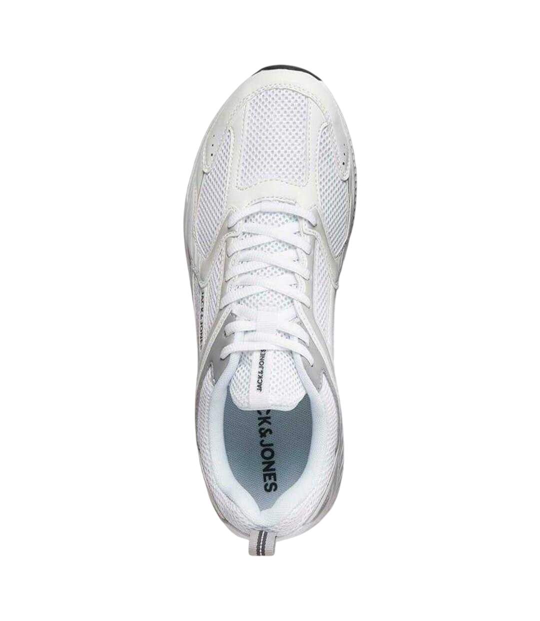 Mens Tokyo Leather Lace Up Trainers Bright White Jack And Jones-3