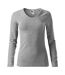 T-shirt Manches Longues Elegance Femme Gris Malfini-1