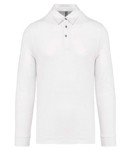 Polo jersey manches longues - Homme - K264 - blanc