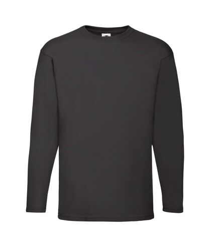 Mens valueweight long-sleeved t-shirt black Fruit of the Loom