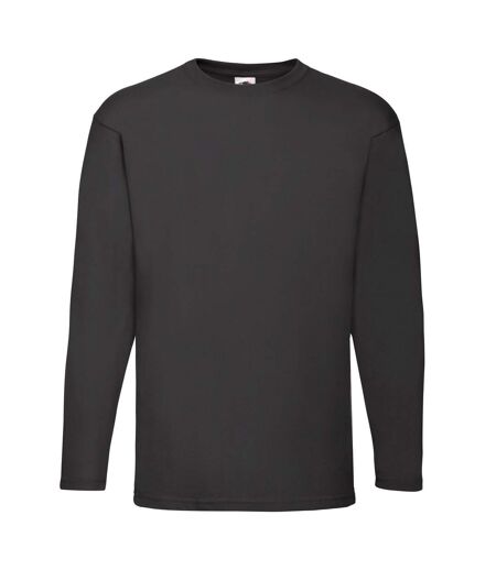 Fruit of the Loom Mens Valueweight Long-Sleeved T-Shirt (Black)