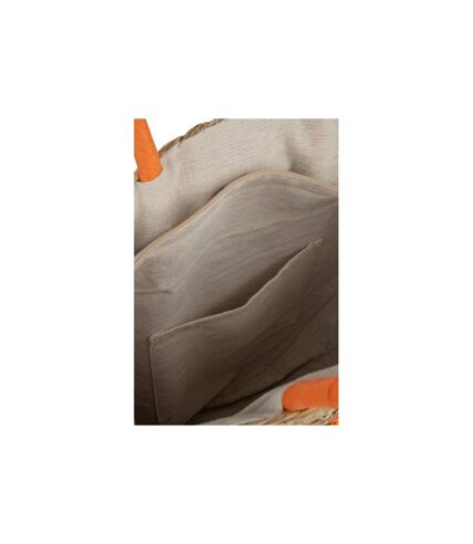 Sac de Plage Fleur 40cm Naturel & Orange