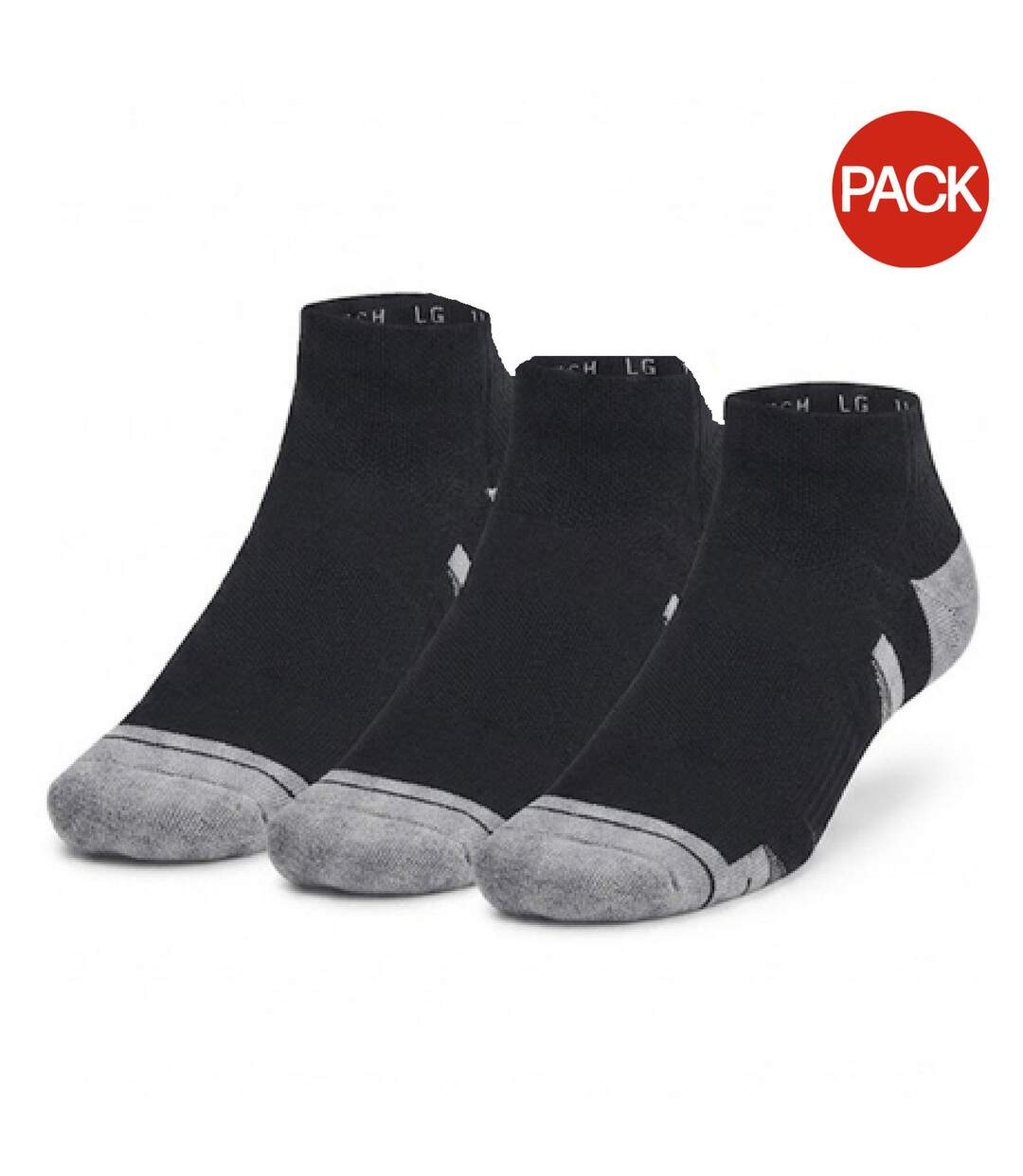 Pack Of 3  Unisex Adult Performance Tech Ankle Socks  Black Grey Under Armour-1