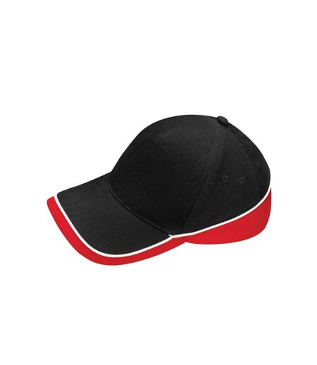 Casquette De Baseball Teamwear Competition Noir Rouge Classique Blanc Beechfield
