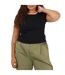 Womens/ladies Ringer Crew Neck Plus T-shirt Black Camel Brave Soul-3