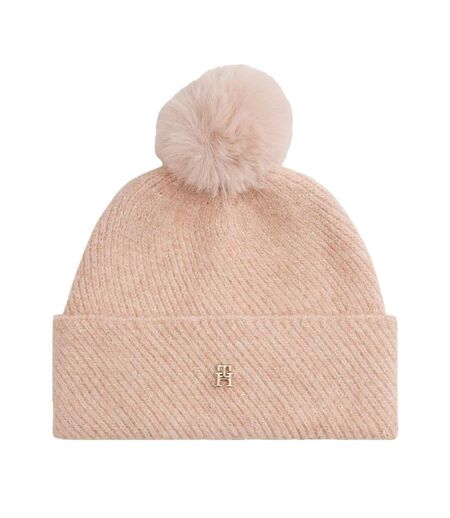 Bonnet rose femme tommy hilfiger th pom pom