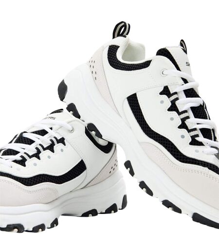Mens Logo Low Cut Flat Trainers White Black Skechers