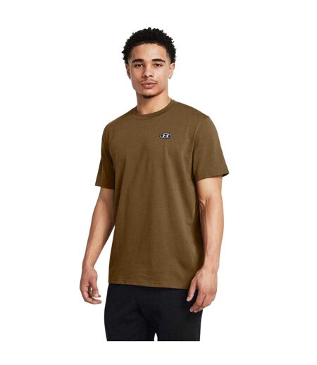 Mens Patch Regular T-shirt Brown Under Armour