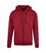 Sweat À Capuche Zippé Lourd Pour Hommes Bourgogne Build Your Brand-2