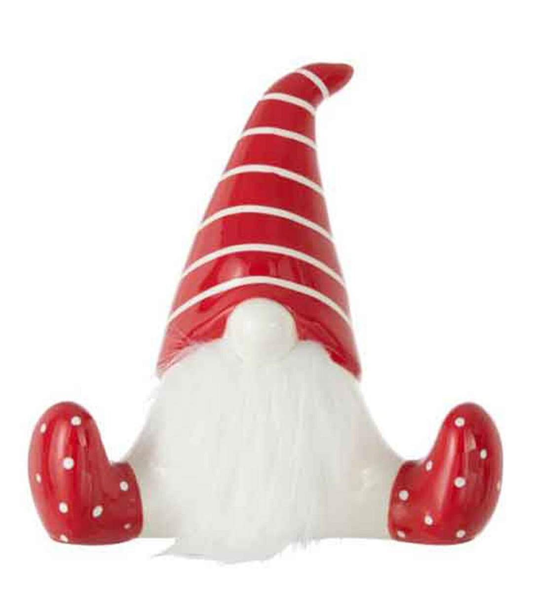 Statuette Déco Père Noël Assis 19cm Rouge & Blanc-1