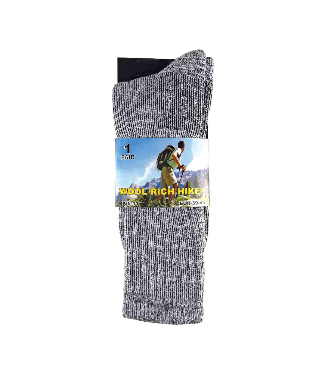 2 Pack Mens Cushioned Heel & Toe Thermal Wool Hiking Socks-2
