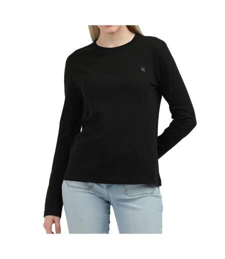 T-shirt Manches Longues Noir Femme Calvin Klein Jeans Lon - L