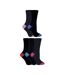 5 Pack Ladies Soft Top Cotton Rich Socks with Coloured Heel & Toe-2