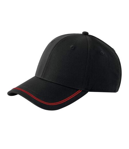Casquette De Baseball Match Day Noir Rouge Beechfield