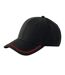 Casquette De Baseball Match Day Noir Rouge Beechfield-2