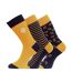 X3 paires de chaussettes jaune/marine homme serge blanco chv- 39/42-1
