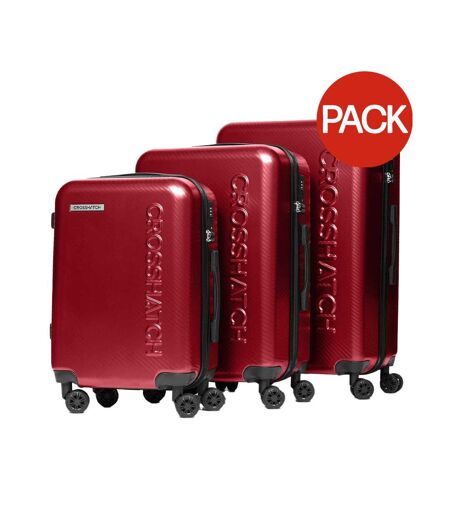 Valise À 4 Roulettes Motif/style En Relief Escapade S-m-l Rouge Foncé Crosshatch